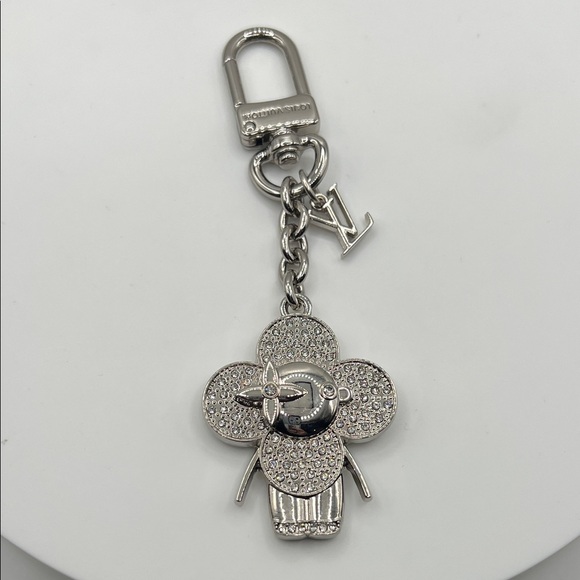 723. Silver LV Vivi Upcycled Keychain